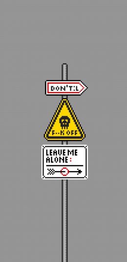 [2436x1125]灰色背景 路标 指示牌 卡通 苹果手机动漫壁纸图片