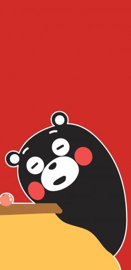 [2436x1125]熊本熊 红色 日本 可爱 卡通 苹果手机动漫壁纸图片