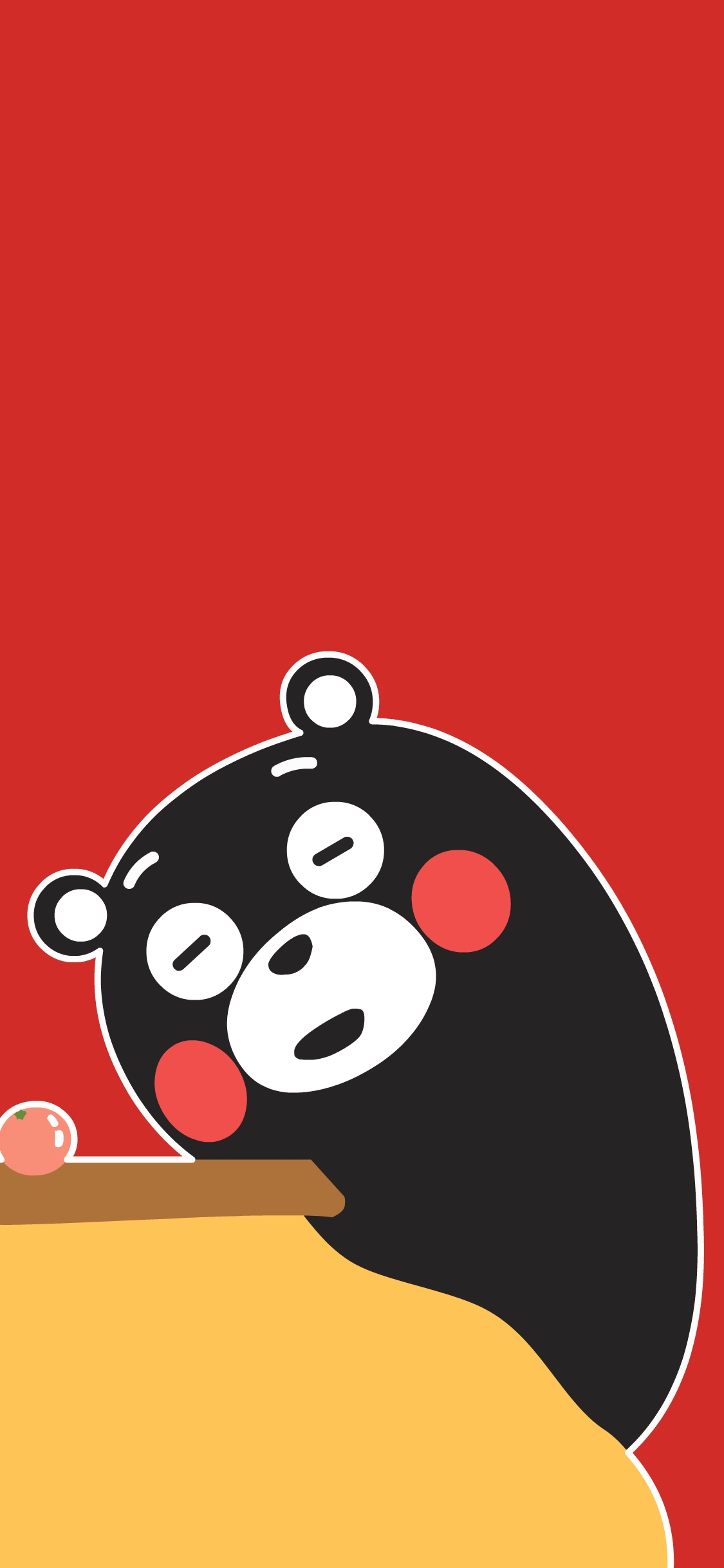 [2436×1125]熊本熊 红色 日本 可爱 卡通 苹果手机动漫壁纸图片