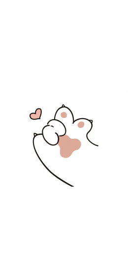 [2436x1125]爱心 手势 猫爪 比心 苹果手机动漫壁纸图片