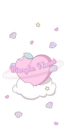 [2436x1125]爱心 桃子 卡通 粉色 少女 苹果手机动漫壁纸图片