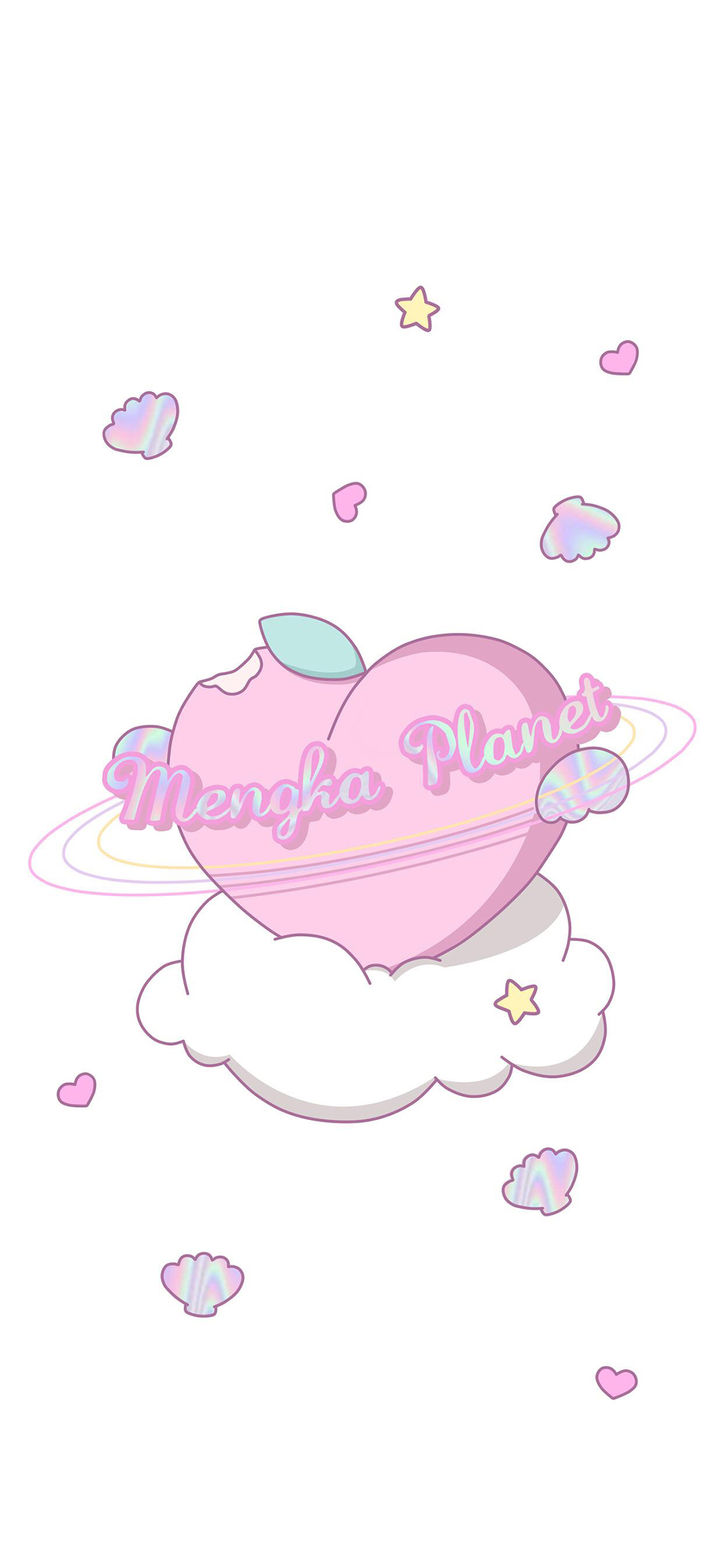 [2436×1125]爱心 桃子 卡通 粉色 少女 苹果手机动漫壁纸图片