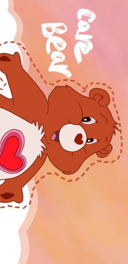 [2436x1125]爱心熊 care bear 爱心 卡通 苹果手机动漫壁纸图片
