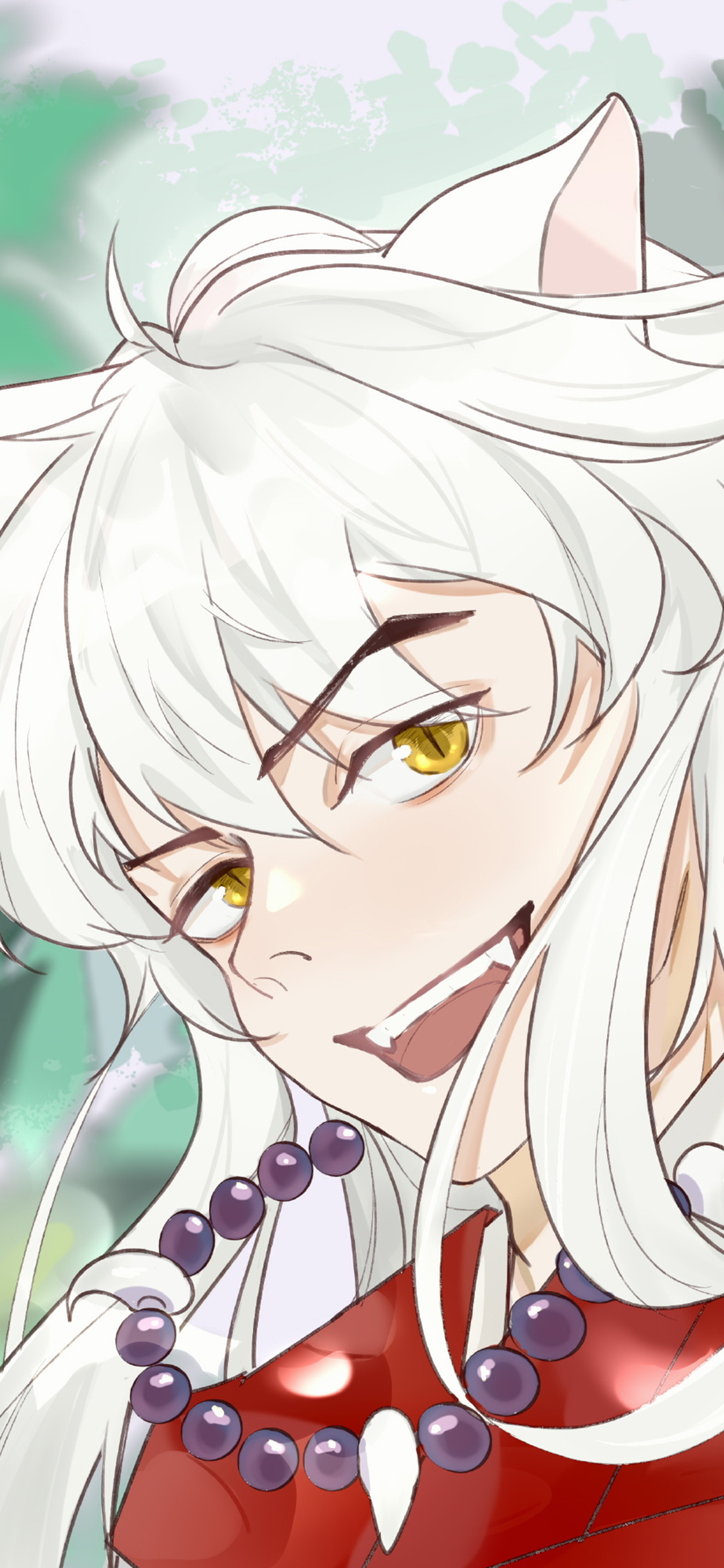 [2436×1125]犬夜叉 日漫 插画 狗 苹果手机动漫壁纸图片