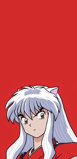 [2436x1125]犬夜叉 日漫 红 动画 苹果手机动漫壁纸图片