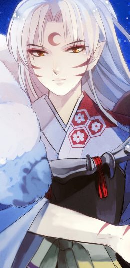 [2436x1125]犬夜叉 杀生丸 日漫 角色 苹果手机动漫壁纸图片