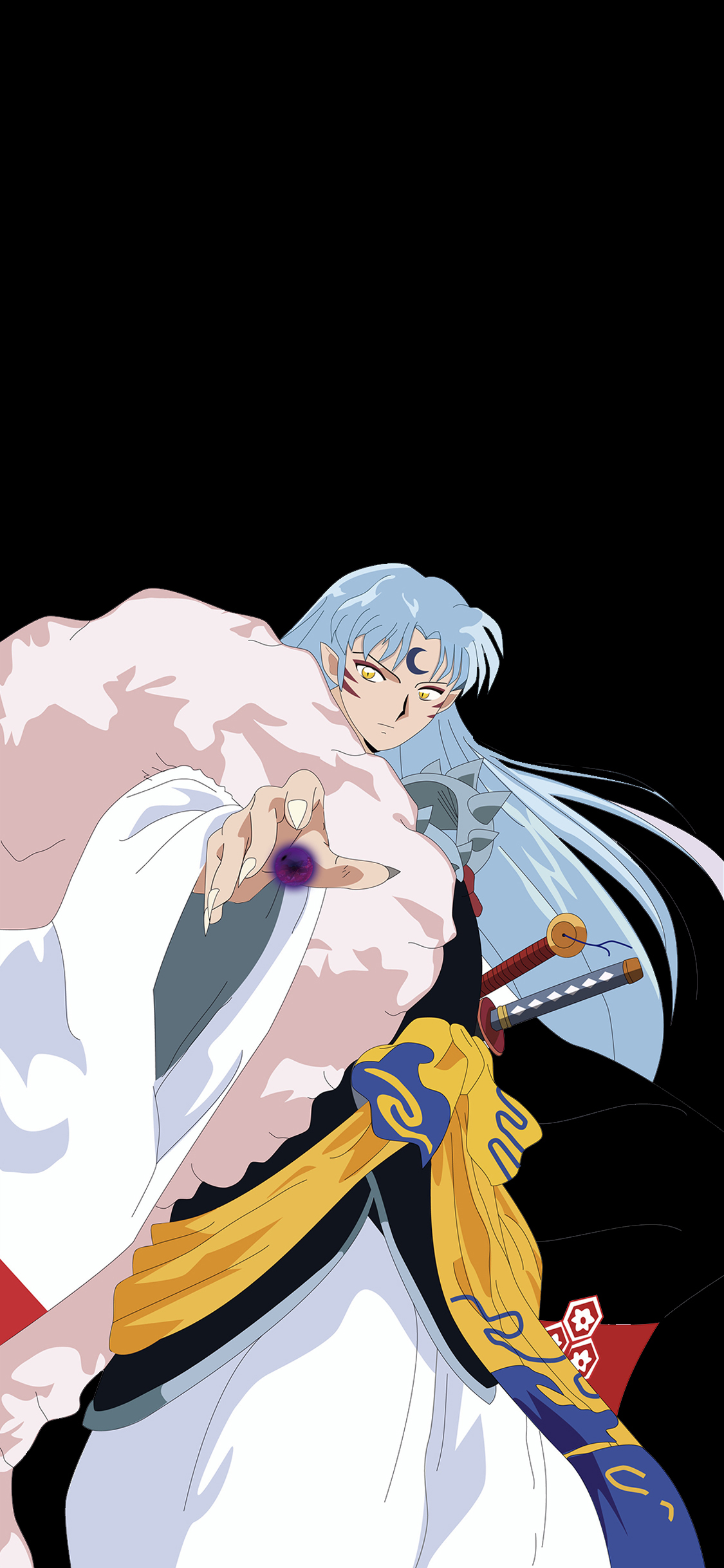 [2436×1125]犬夜叉 漫画 杀生丸 日本 月牙 苹果手机动漫壁纸图片