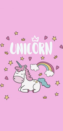 [2436x1125]独角兽 粉色 卡通 彩虹 苹果手机动漫壁纸图片