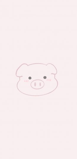 [2436x1125]猪 可爱 粉色 简笔画 苹果手机动漫壁纸图片
