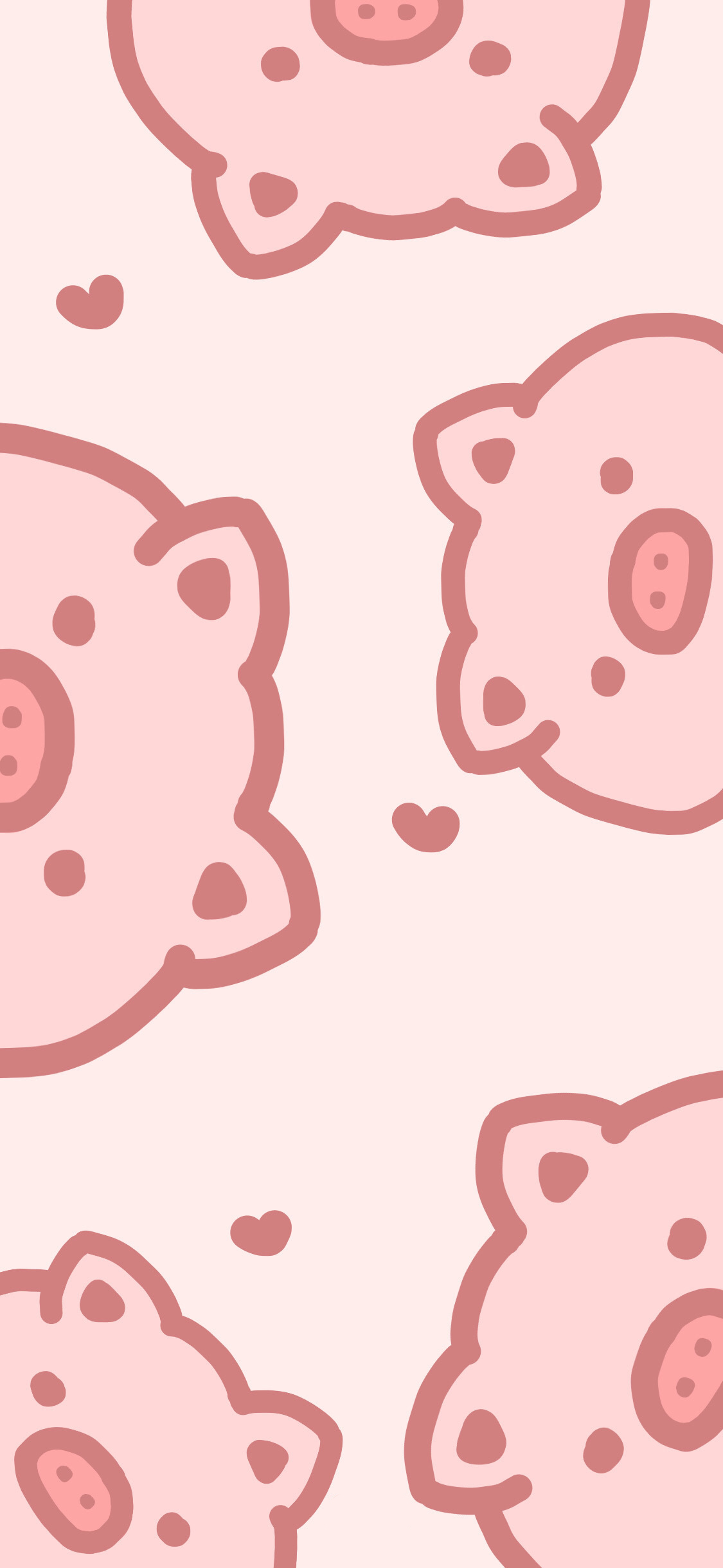 [2436×1125]猪 爱心 粉色 可爱 苹果手机动漫壁纸图片