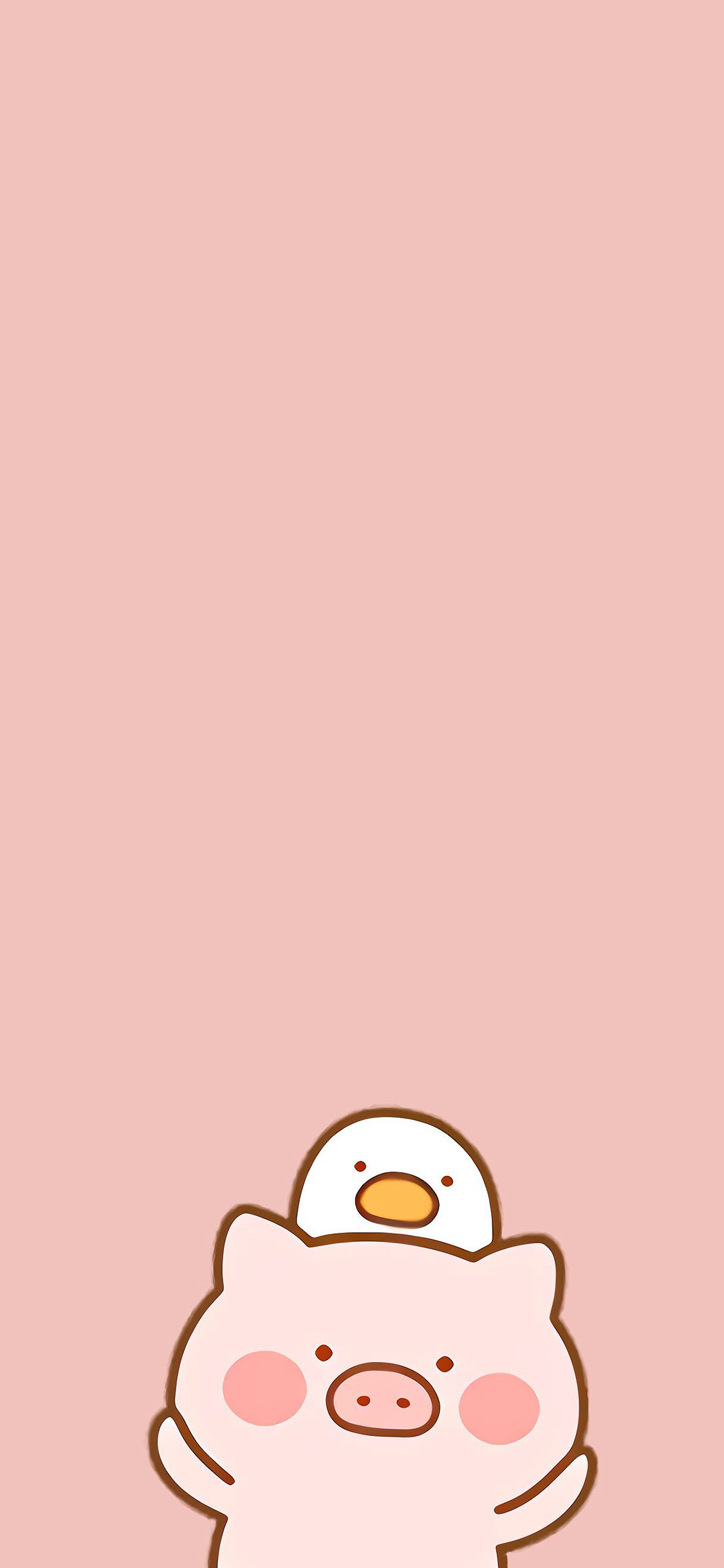 [2436×1125]猪 粉  卡通 插画 苹果手机动漫壁纸图片