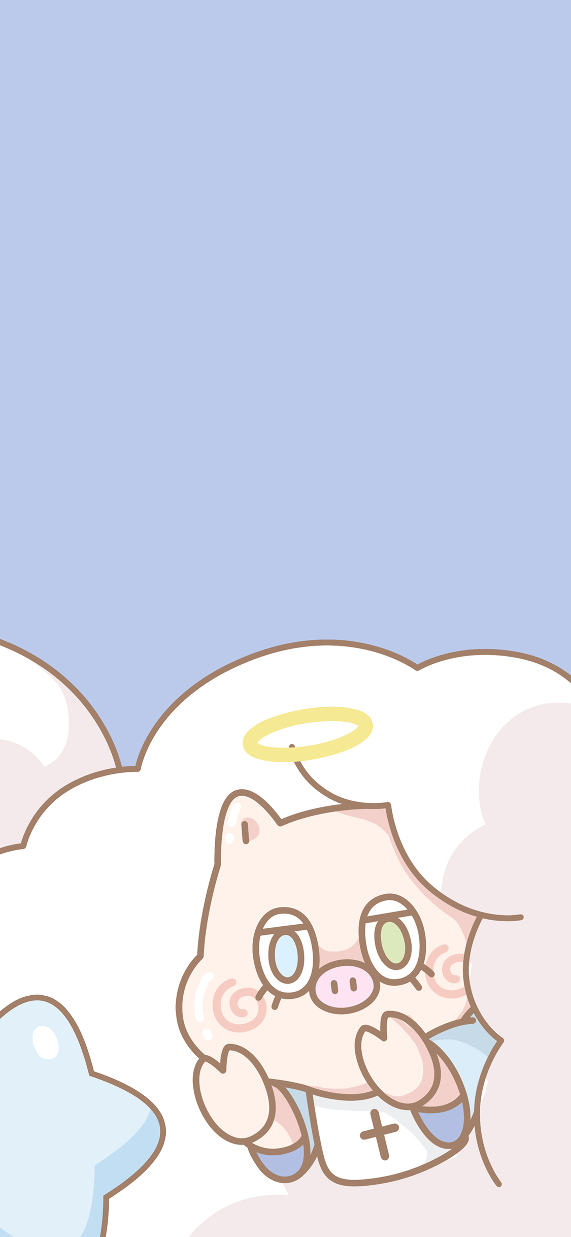 [2436×1125]猪 萌咔便利店 卡通 可爱 天使 苹果手机动漫壁纸图片