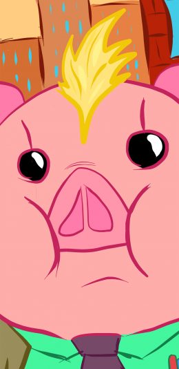 [2436x1125]猪头 趣味 卡通 金毛 苹果手机动漫壁纸图片
