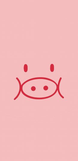 [2436x1125]猪鼻子 猪脸 趣味 粉色 苹果手机动漫壁纸图片