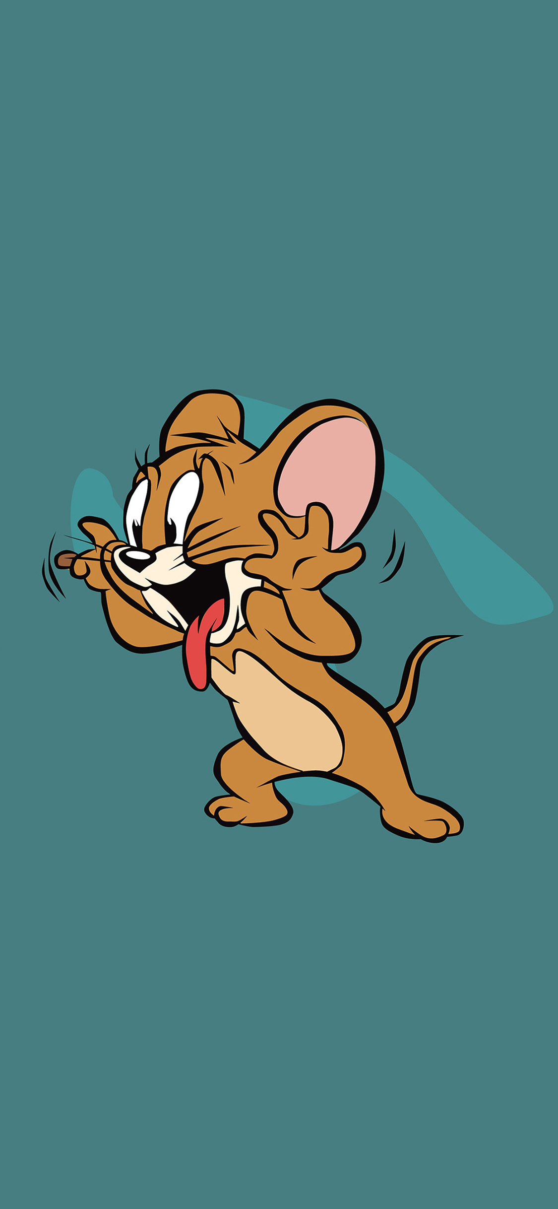 [2436×1125]猫和老鼠 杰瑞鼠 吐舌 搞怪 动画 苹果手机动漫壁纸图片