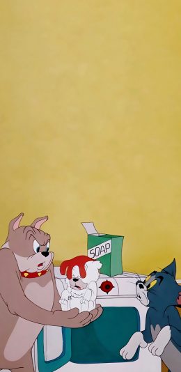 [2436x1125]猫和老鼠 汤姆猫 动画片 狗 苹果手机动漫壁纸图片