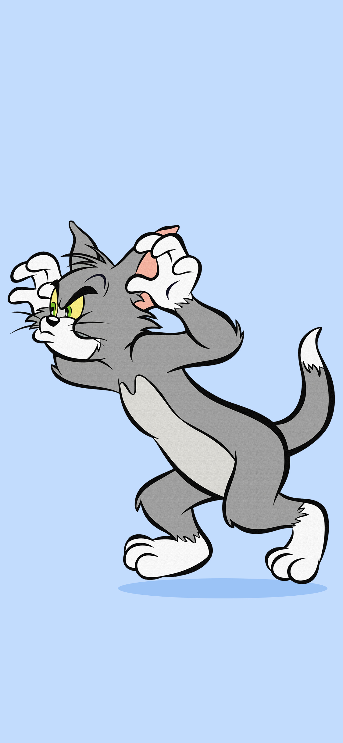[2436×1125]猫和老鼠 蓝色 动画 汤姆猫 苹果手机动漫壁纸图片