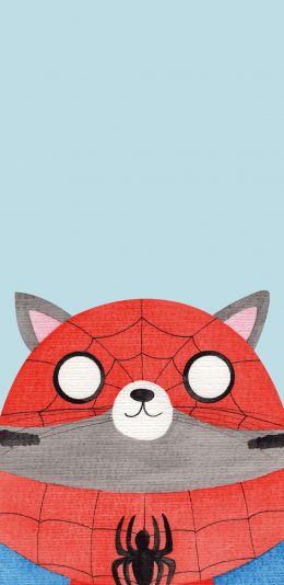 [2436x1125]猫咪 cos 漫威 蜘蛛侠 苹果手机动漫壁纸图片