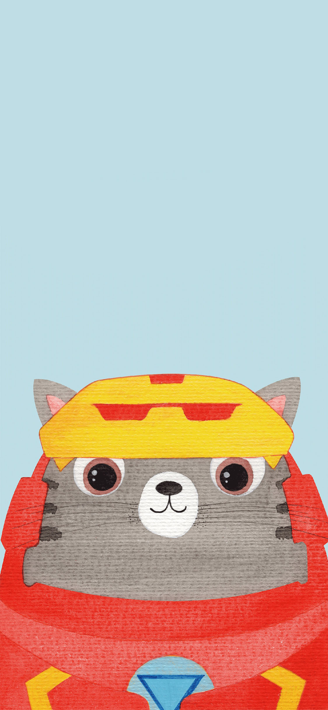 [2436×1125]猫咪 cos 漫威 钢铁侠 苹果手机动漫壁纸图片