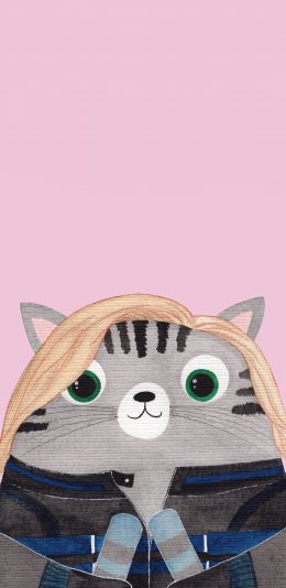 [2436x1125]猫咪 cos 黑寡妇 漫威英雄 苹果手机动漫壁纸图片