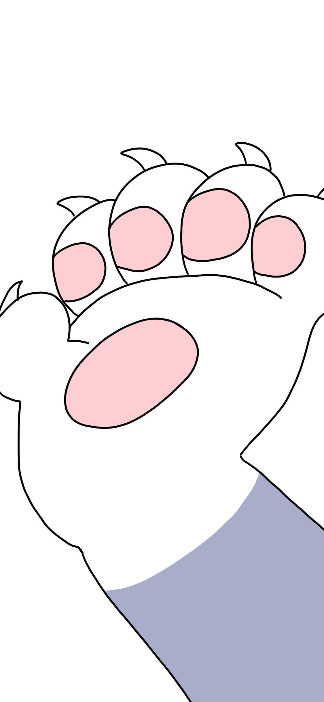 [2436×1125]猫爪 爪子 肉垫 动画 指甲 苹果手机动漫壁纸图片