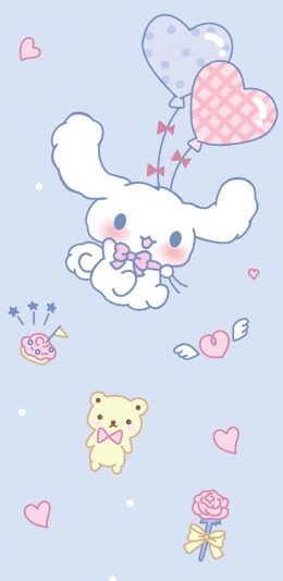 [2436x1125]玉桂狗 可爱 蓝  绘画 爱心 苹果手机动漫壁纸图片