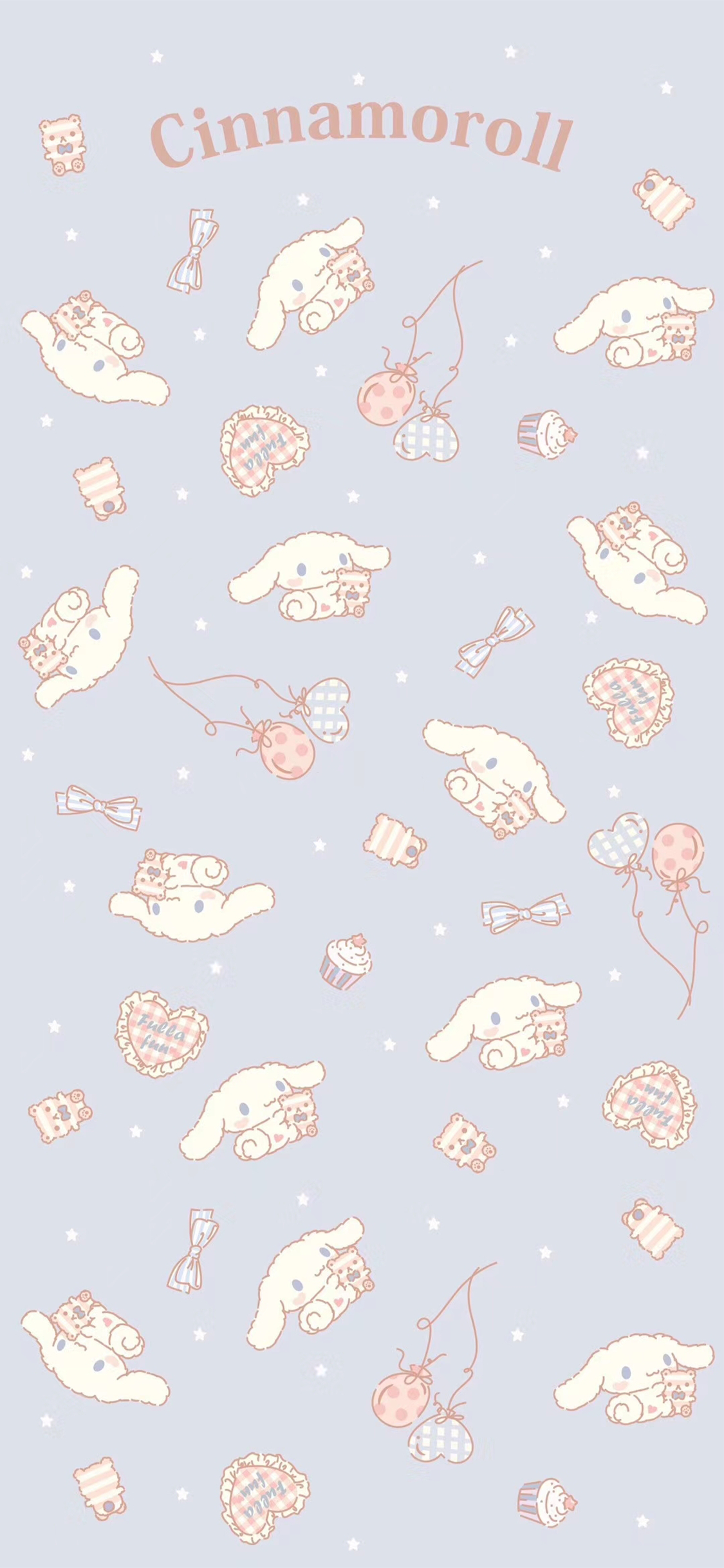 [2436×1125]玉桂狗 平铺 爱心 气球 蛋糕 苹果手机动漫壁纸图片