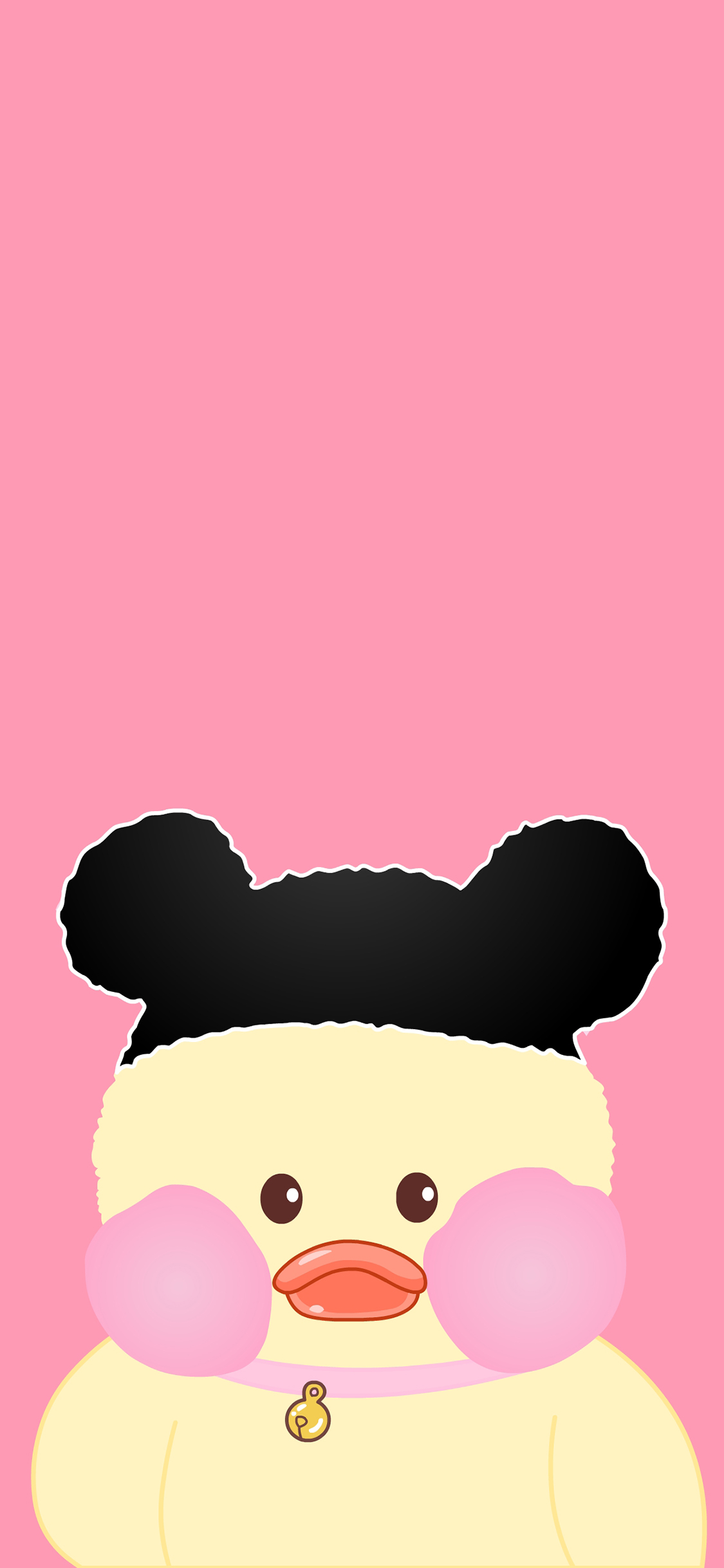 [2436×1125]玻尿酸鸭 网红鸭 萌 可爱 粉色 苹果手机动漫壁纸图片