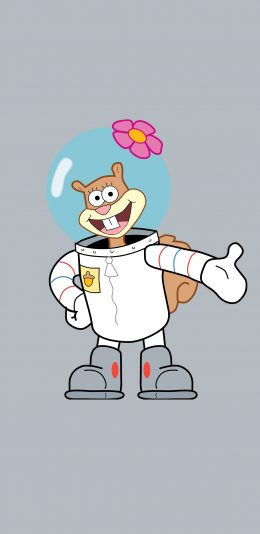 [2436x1125]珊迪 海绵宝宝 动画 欧美 松鼠 苹果手机动漫壁纸图片