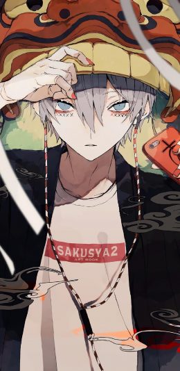 [2436x1125]男子 二次元 手机 舞狮少年 苹果手机动漫壁纸图片