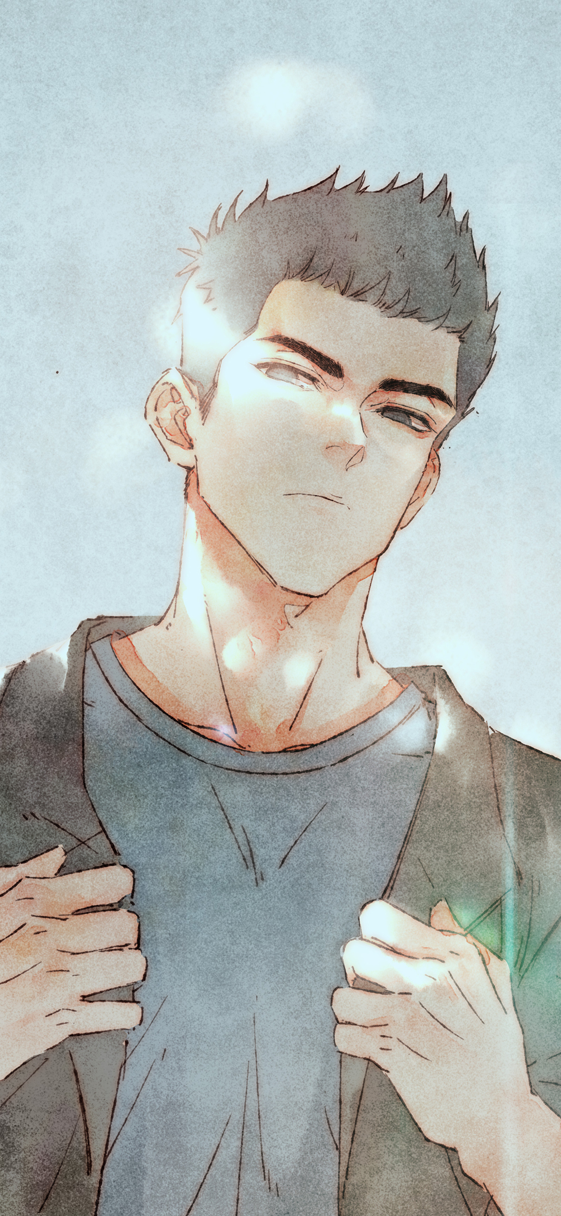 [2436×1125]男子 二次元 漫画 绘画 苹果手机动漫壁纸图片