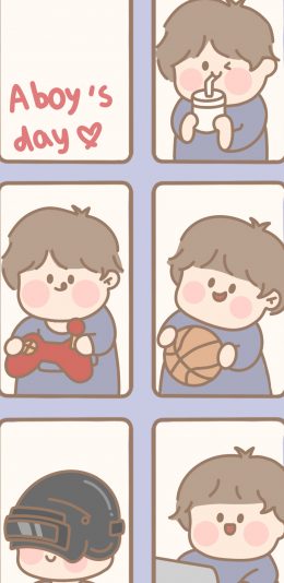 [2436x1125]男孩 boy day 格子 运动 游戏机 苹果手机动漫壁纸图片