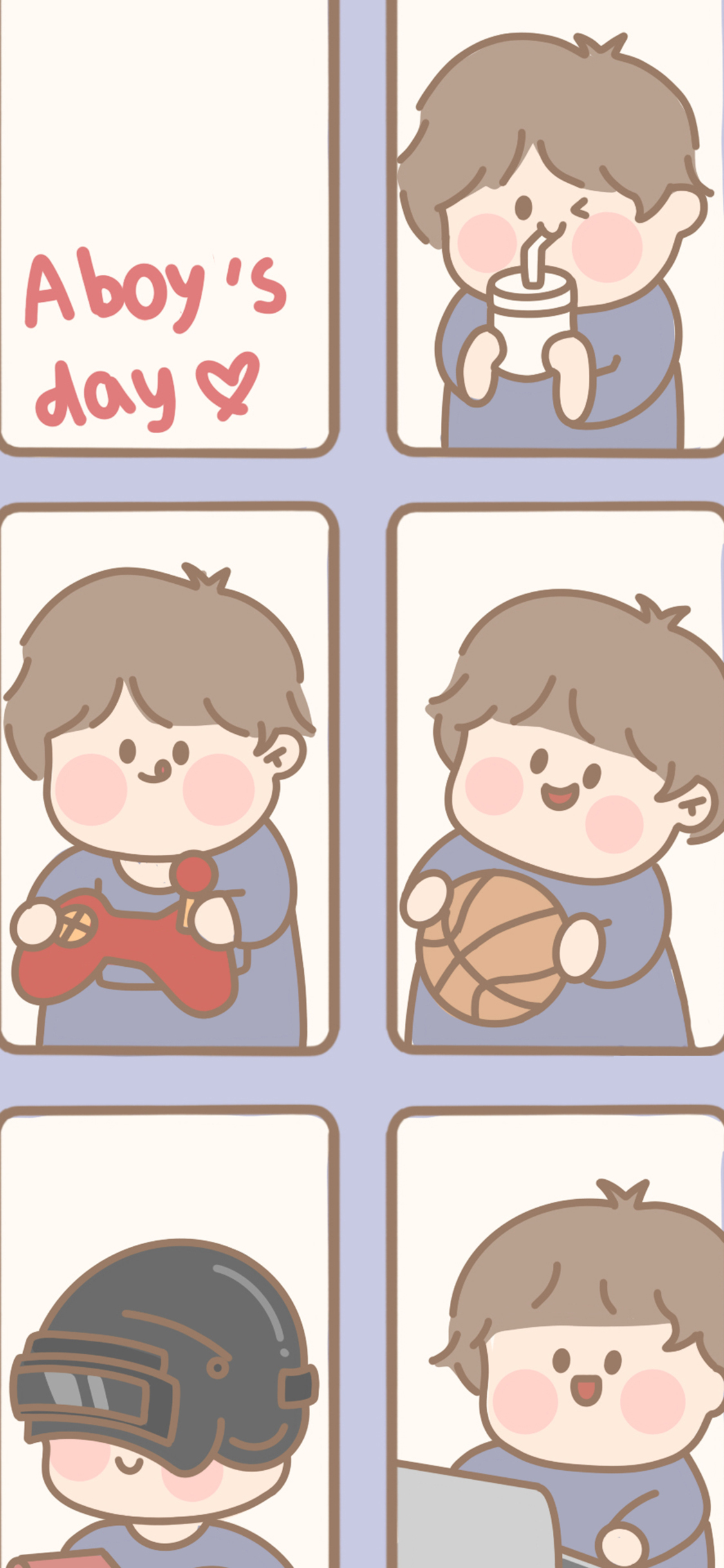 [2436×1125]男孩 boy day 格子 运动 游戏机 苹果手机动漫壁纸图片