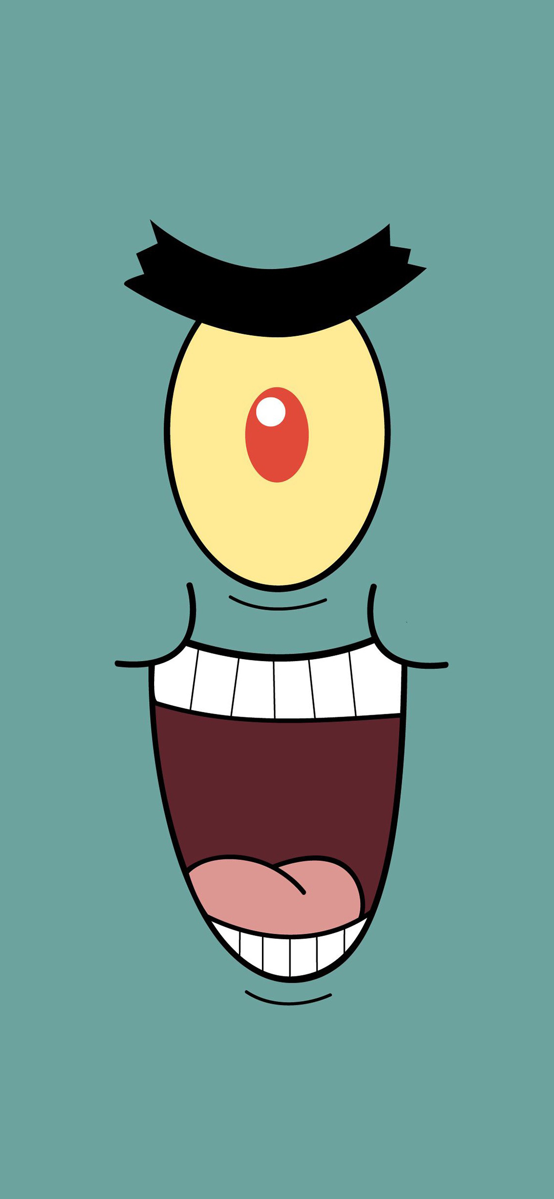 [2436×1125]痞老板 海绵宝宝 张嘴 动画 苹果手机动漫壁纸图片