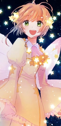 [2436x1125]百变小樱 五角星 日漫 苹果手机动漫壁纸图片