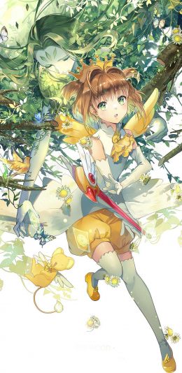 [2436x1125]百变小樱 动画 色彩 库洛牌 苹果手机动漫壁纸图片