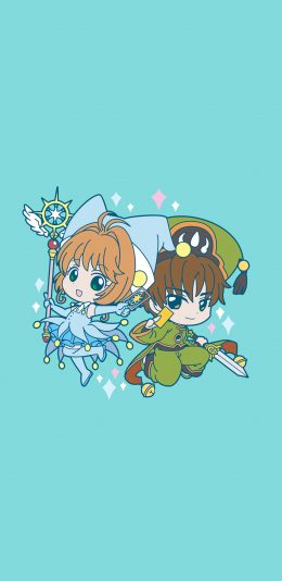 [2436x1125]百变小樱 小樱 小狼 魔法库洛牌 苹果手机动漫壁纸图片