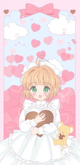 [2436x1125]百变小樱 漫画 少女 粉色 苹果手机动漫壁纸图片