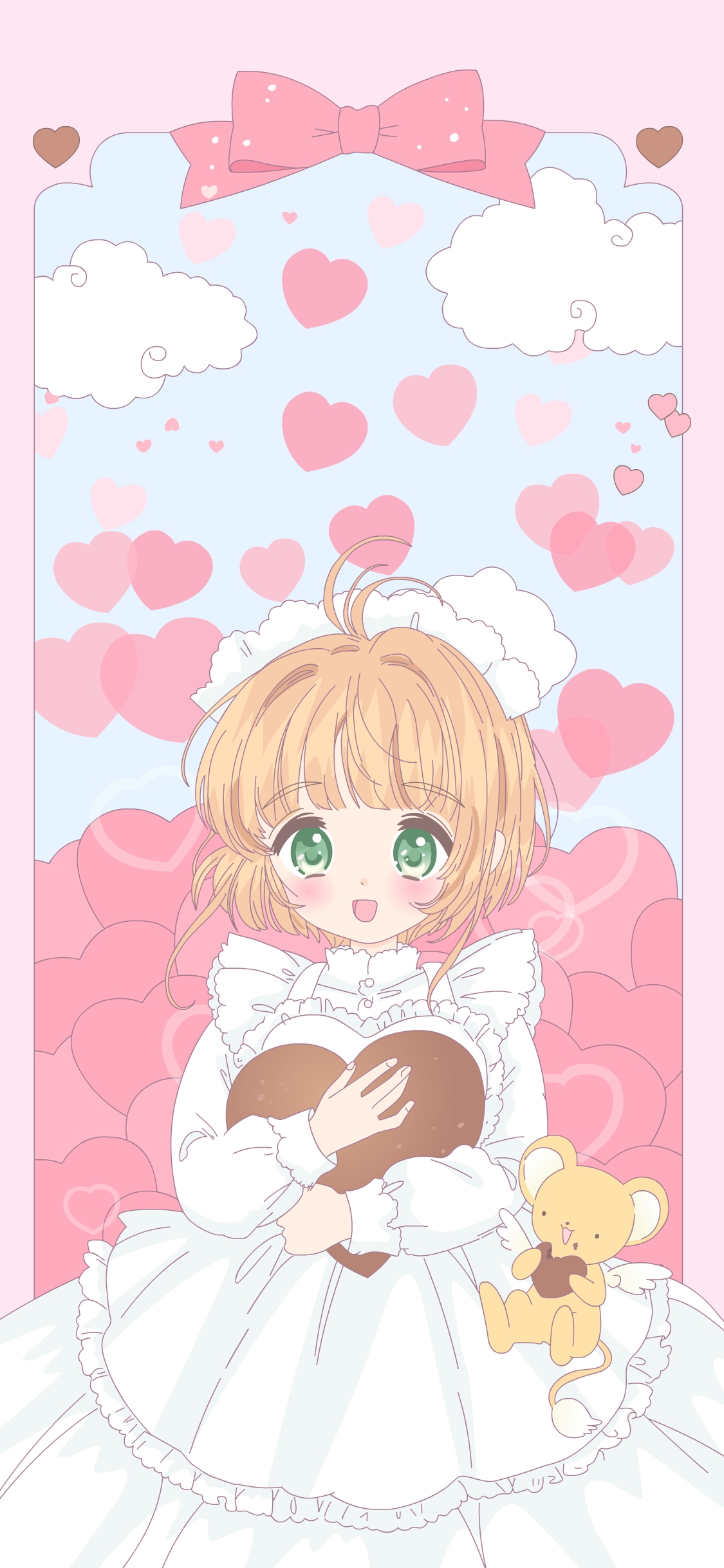 [2436×1125]百变小樱 漫画 少女 粉色 苹果手机动漫壁纸图片