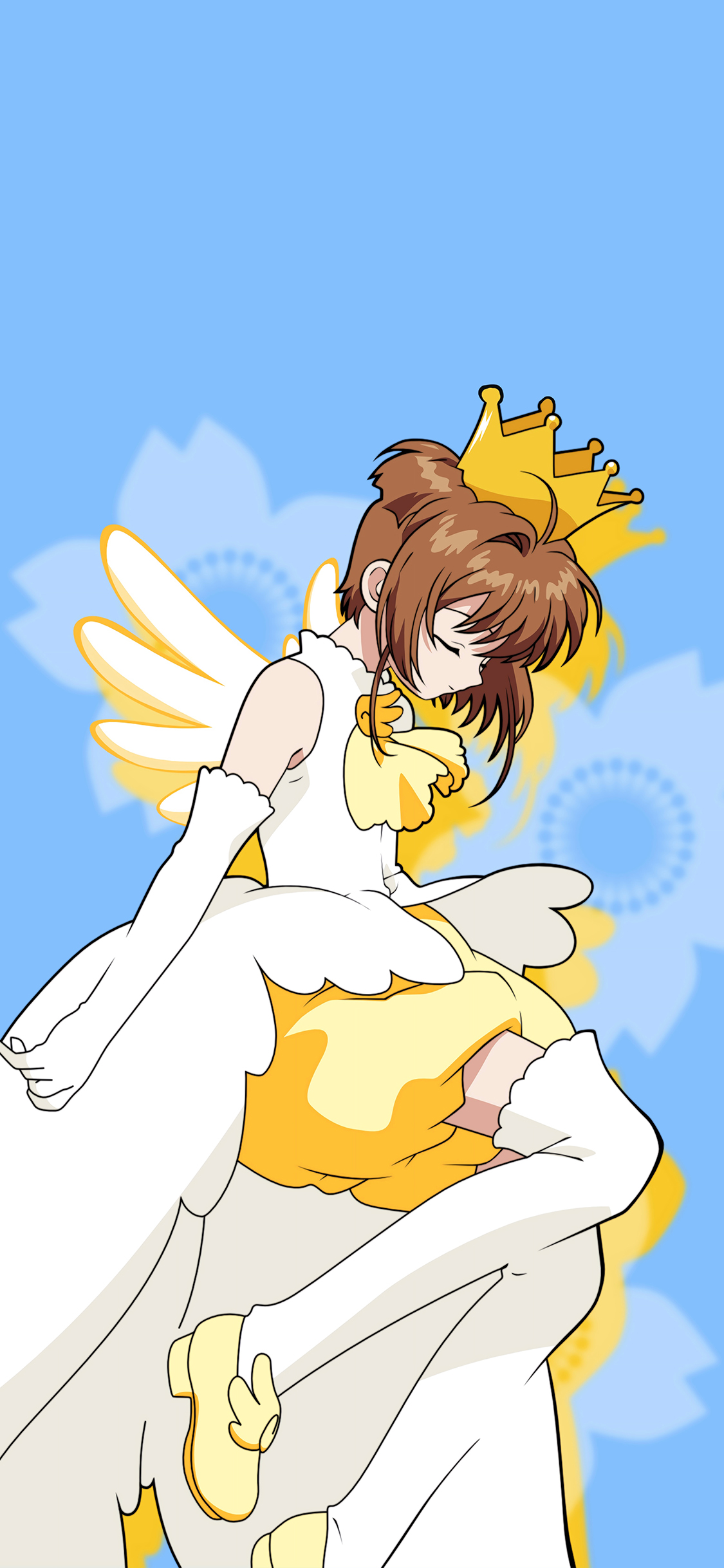 [2436×1125]百变小樱 魔卡少女樱 漫画 皇冠 翅膀 苹果手机动漫壁纸图片