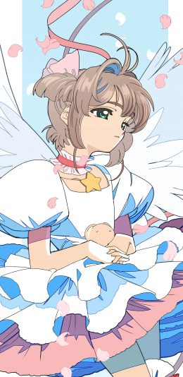 [2436x1125]百变小樱 魔卡少女樱 漫画 花瓣 苹果手机动漫壁纸图片