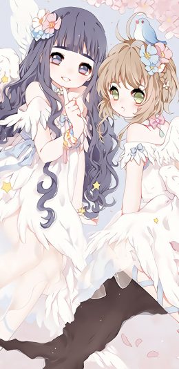 [2436x1125]百变小樱 魔卡少女樱 知世 闺蜜 好友 动画 苹果手机动漫壁纸图片