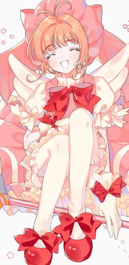 [2436x1125]百变小樱 魔法库洛牌 可爱 权杖 日漫 苹果手机动漫壁纸图片