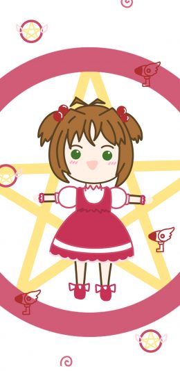 [2436x1125]百变小樱 魔法库洛牌 权杖 苹果手机动漫壁纸图片