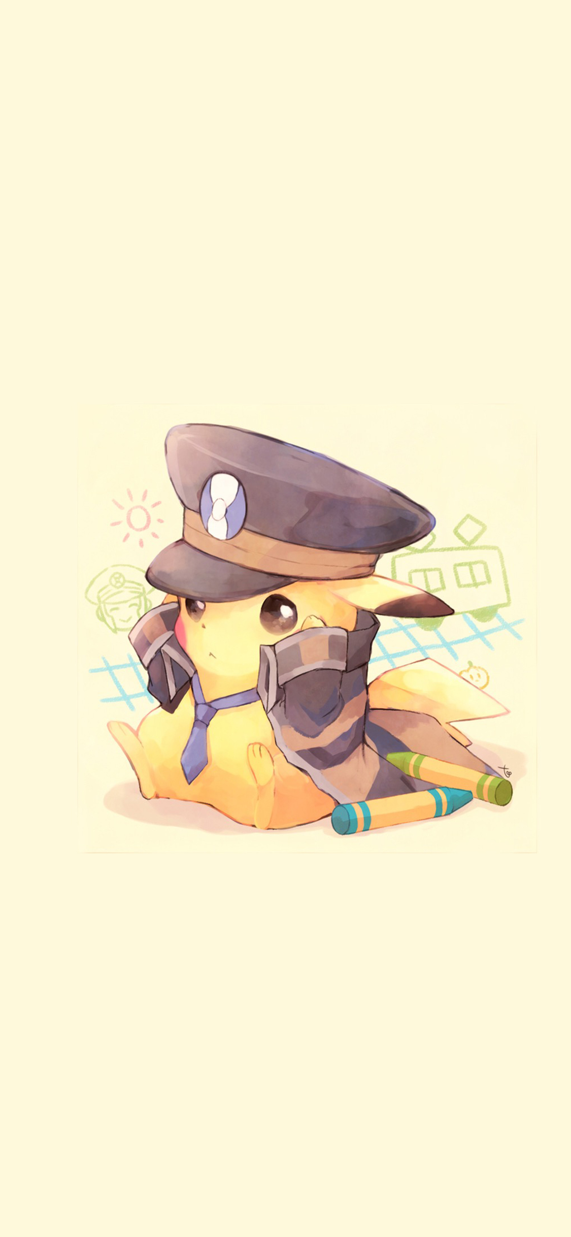 [2436×1125]皮卡丘 动画 手绘 可爱 创意 苹果手机动漫壁纸图片