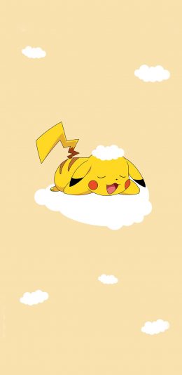 [2436x1125]皮卡丘 日漫 卡通 可爱 云朵 苹果手机动漫壁纸图片