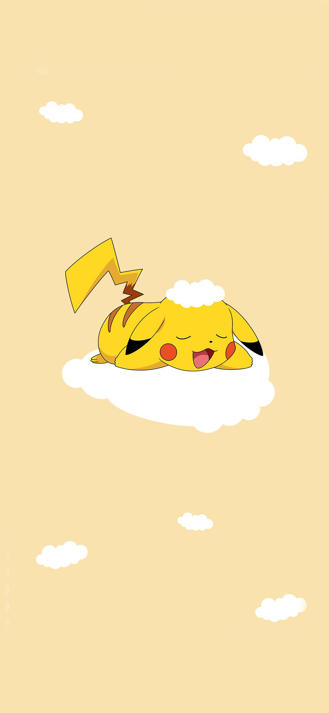 [2436×1125]皮卡丘 日漫 卡通 可爱 云朵 苹果手机动漫壁纸图片