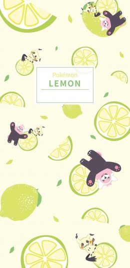 [2436x1125]皮卡丘 柠檬 lemon 平铺 苹果手机动漫壁纸图片