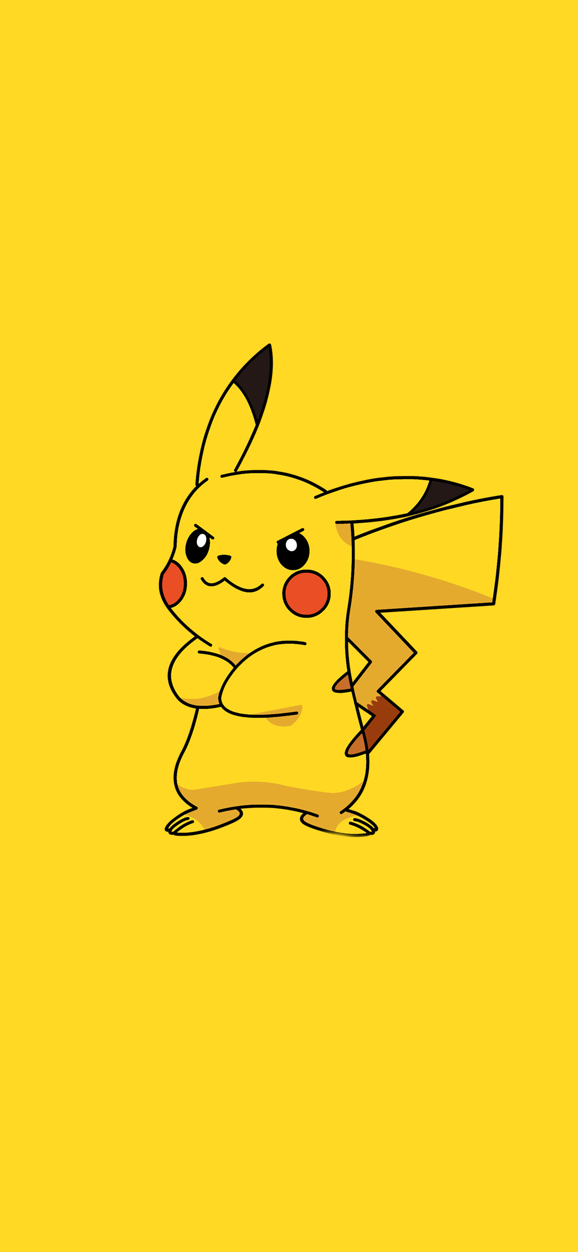 [2436×1125]皮卡丘 神奇宝贝 宠物小精灵 黄色 卡通 动画 苹果手机动漫壁纸图片