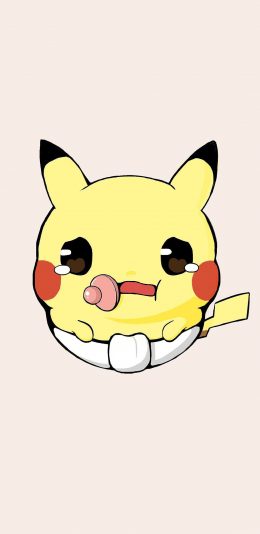 [2436x1125]皮卡丘 萌 可爱 奶嘴 苹果手机动漫壁纸图片
